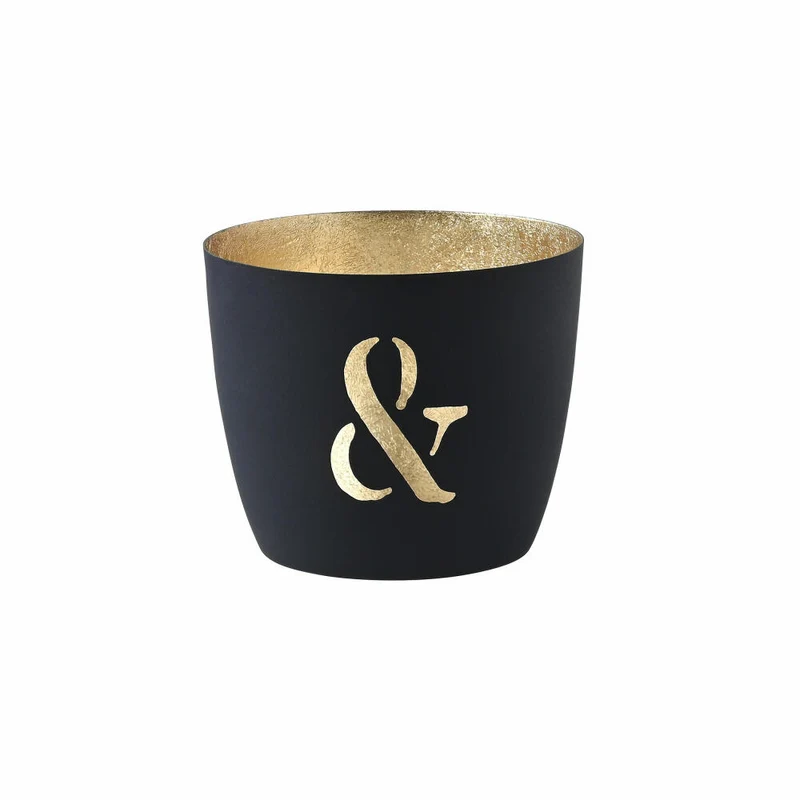 Gift Company Windlicht Madras & M, Teelichthalter, Kerzenhalter, Eisen, Dunkelblau, Gold, 8.5 cm, 1055204002