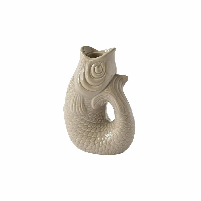 Gift Company Kerzenhalter Monsieur Carafon XS, Kerzenständer in Fisch-Form, Steingut, Sandstone, 12.7 cm, 1055302029
