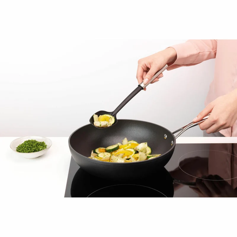 Brabantia Servierlöffel Non-Stick Profile, Küchenhelfer, Stahl / Kunststoff, Matt Steel, 33.1 cm, 250828