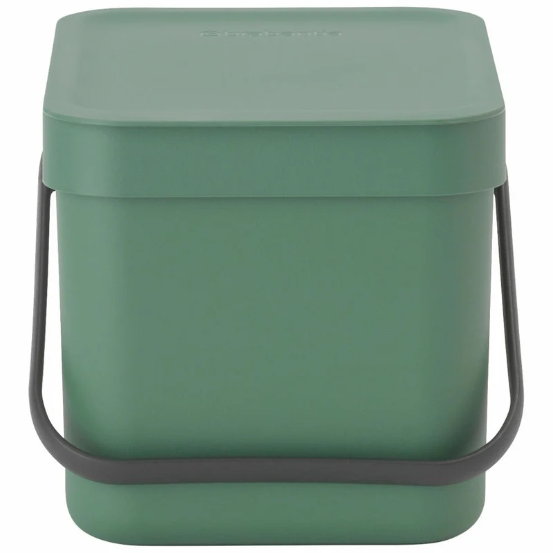 Brabantia Abfallbehälter Sort & Go, Abfalleimer, Mülleimer, Müllbehälter, Kunststoff, Fir Green, 6 L, 129841