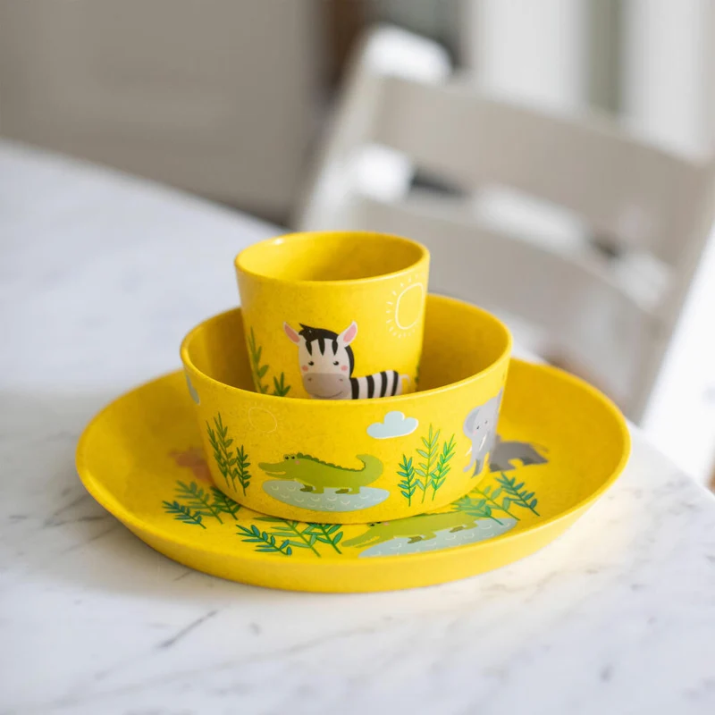 Koziol Becher Connect Cup S Africa, Kinderbecher, Kunststoff-Holz-Mix, Organic Yellow, 190 ml, 1415681