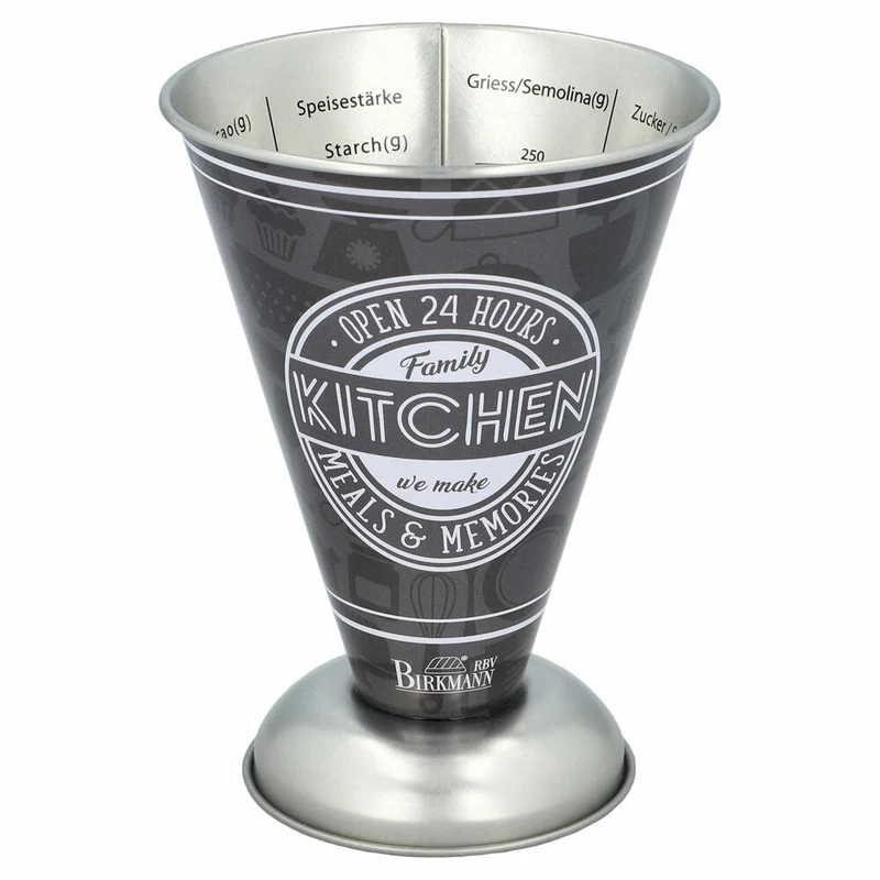 Birkmann Colour Kitchen Messbecher, Meßkanne, Meßbecher, Dosierhilfe, Messbehälter, Weißblech, Grau, 300 ml, 422957