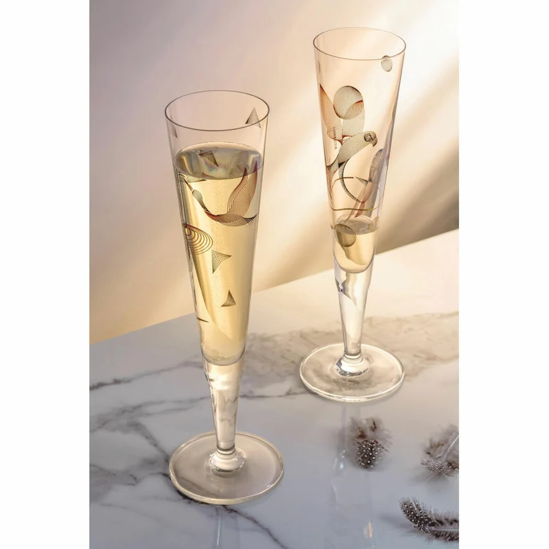 Ritzenhoff Champagnerglas Goldnacht Champagner 015, Christine Kordes, Kristallglas, 205 ml, 1071015