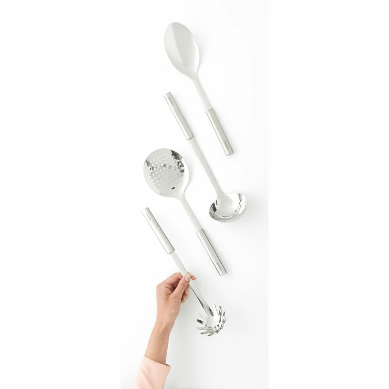 Brabantia Küchenutensilien-Set Profile, Set Küchenhelfer, Kochbesteckset, Stahl, Matt Steel, 35 cm, 260148