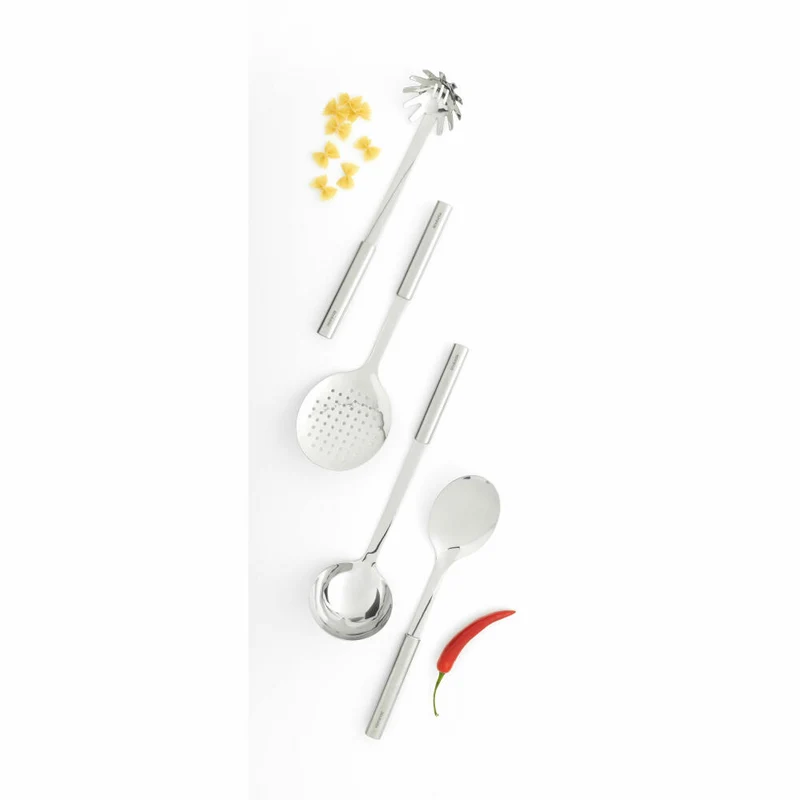 Brabantia Küchenutensilien-Set Profile, Set Küchenhelfer, Kochbesteckset, Stahl, Matt Steel, 35 cm, 260148