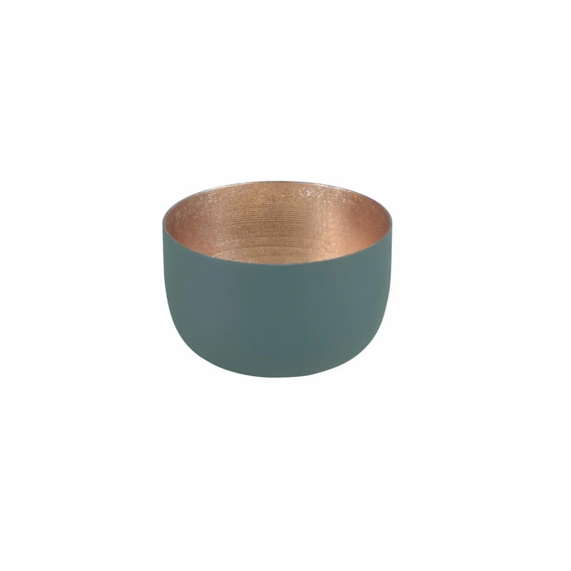 Gift Company Windlicht Madras S, Teelichthalter, Kerzenhalter, Eisen, Dark Olive, Gold, 5 cm, 77921