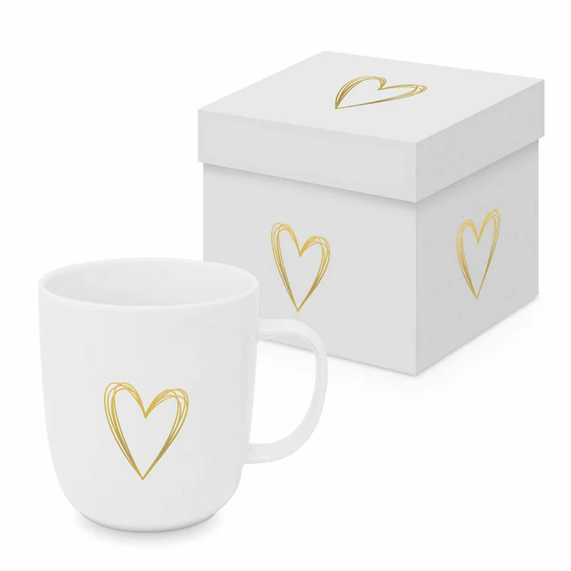 PPD Pure Heart gold Matte Mug, in Geschenkbox, Tasse, Teetasse, Kaffee Becher, 400 ml, 604493