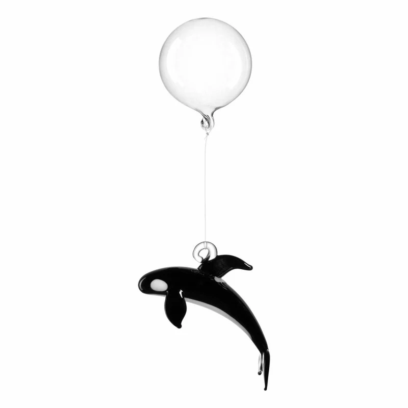 Leonardo Orca Mare, Glasdekoration, Maritim, Dekoration, Aquarium, Unterwasserwelt, Glas, Schwarz, 8 cm, 059062