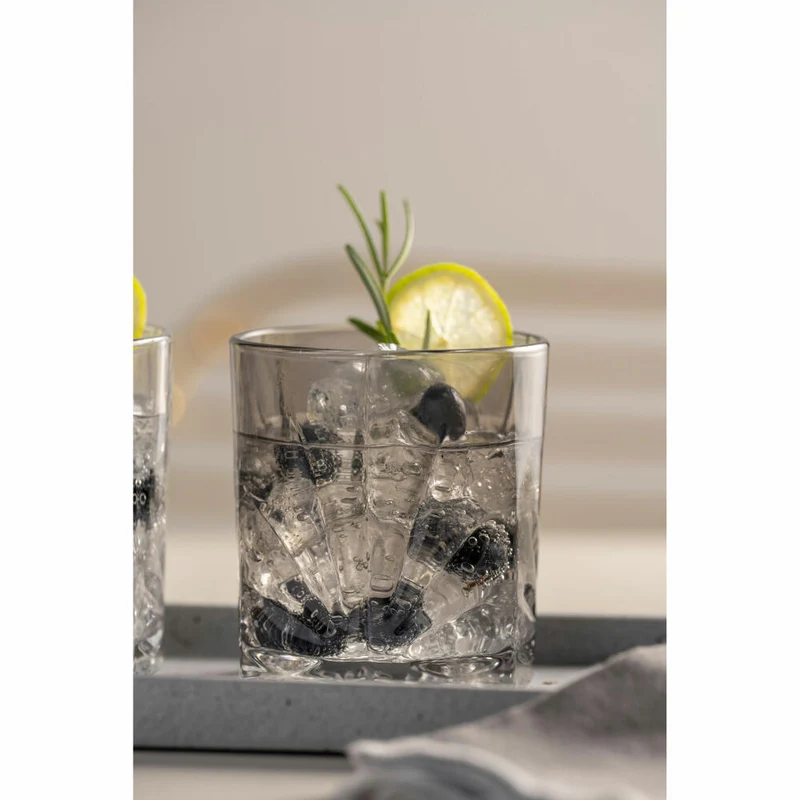 Leonardo Trinkglas Capri, Wasserglas, Saftglas, Kalk-Natron Glas, Grau, 220 ml, 022358