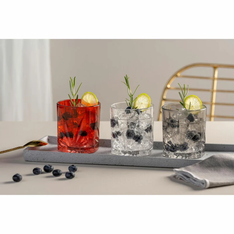 Leonardo Trinkglas Capri, Wasserglas, Saftglas, Kalk-Natron Glas, Grau, 220 ml, 022358