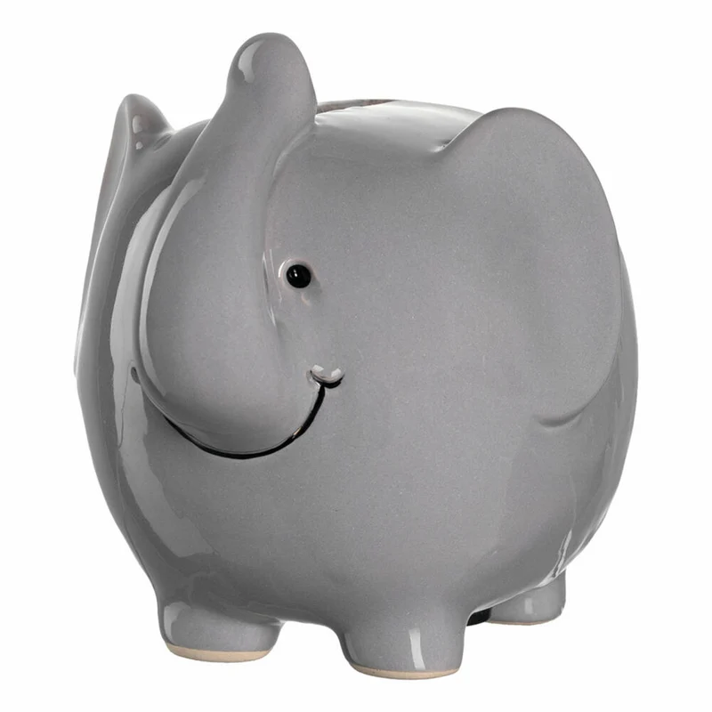 Leonardo Spardose Bambini Elefant, Sparschwein, Sparbüchse, Keramik, grau, 11.5 cm, 039193