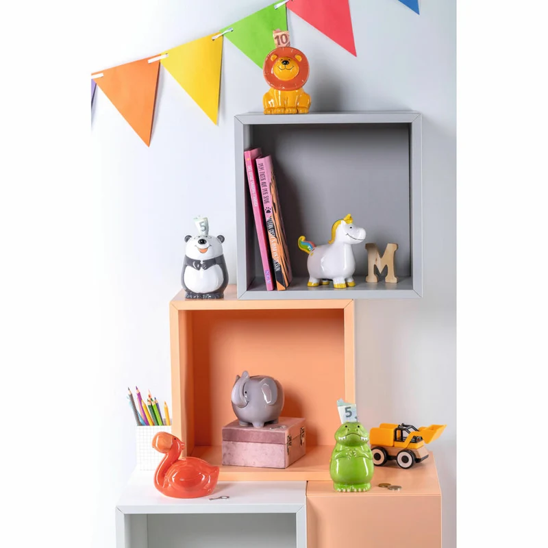 Leonardo Spardose Bambini Einhorn, Sparschwein, Sparbüchse, Keramik, mehrfarbig, 14 cm, 039195