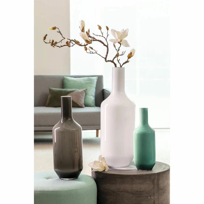 Leonardo Vase Milano, Dekovase, Blumenvase, Kalk-Natron Glas, weiß, 64 cm, 041580