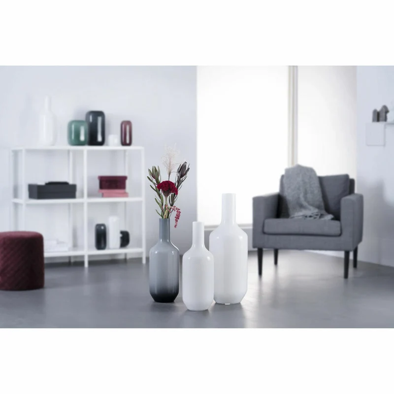 Leonardo Vase Milano, Dekovase, Blumenvase, Kalk-Natron Glas, weiß, 64 cm, 041580