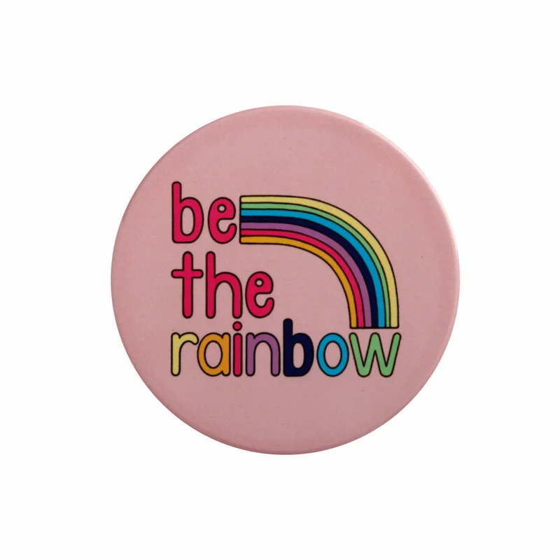Maxwell & Williams Untersetzer Be Kind - Be The Rainbow, Getränkeuntersetzer, Keramik, Hellrosa, 10 cm, DU0367