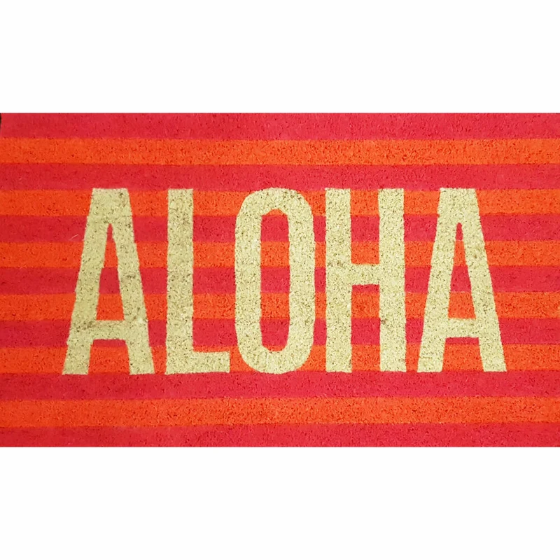 Gift Company Fußmatte Aloha, Neon, Türmatte, Kokosmatte, Kokos, Vinylrücken, Bunt, 45 x 75 cm, 1055701020