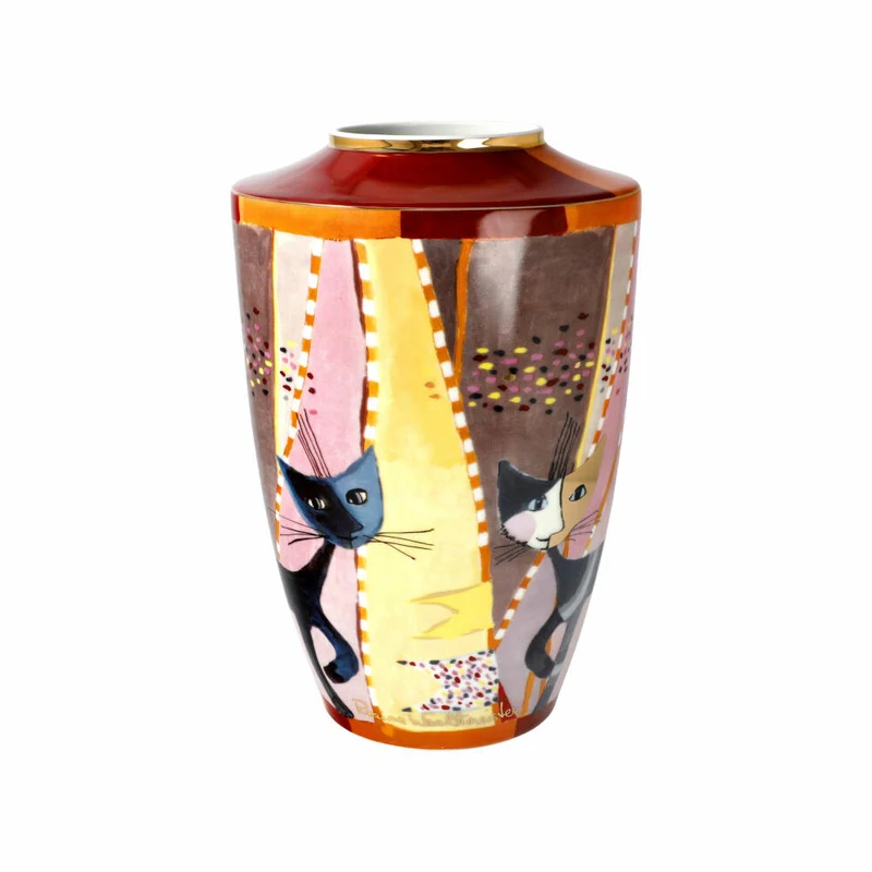 Goebel Vase Sottosopra - Rosina Wachtmeister, Dekovase, Katzen, Porzellan, 24 cm, 66861101