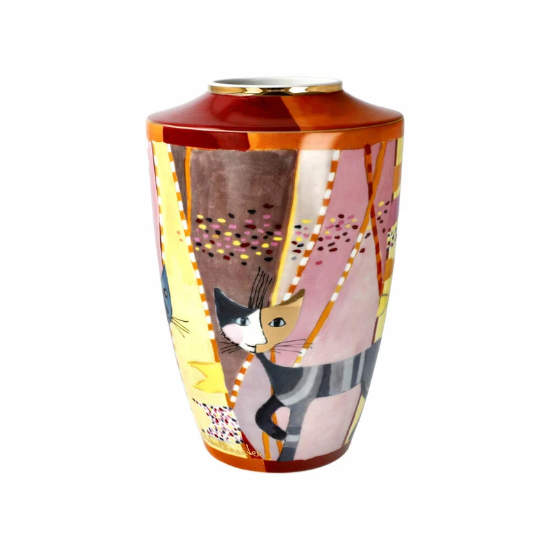 Goebel Vase Sottosopra - Rosina Wachtmeister, Dekovase, Katzen, Porzellan, 24 cm, 66861101