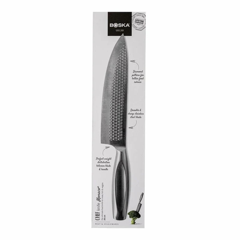 Boska Küchenchefmesser Monaco+, Küchenmesser, Kochmesser, Edelstahl, 20 cm Klinge, 307120