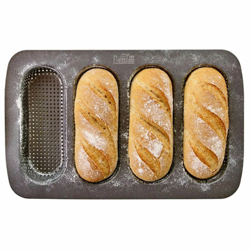 Birkmann Mit Laib und Seele Mini-Baguetteblech, Baguette Blech, Backform, Backzubehör, Antihaft, 35 cm, 210219