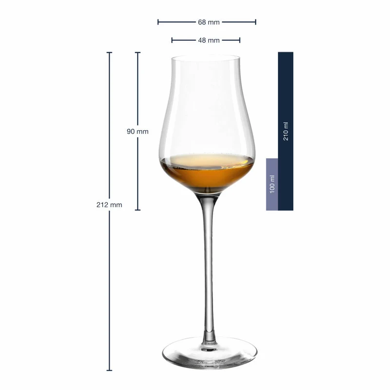 Leonardo Grappaglas Brunelli, Schnapsglas für Grappa, Kristallglas, klar, 210 ml, 066413