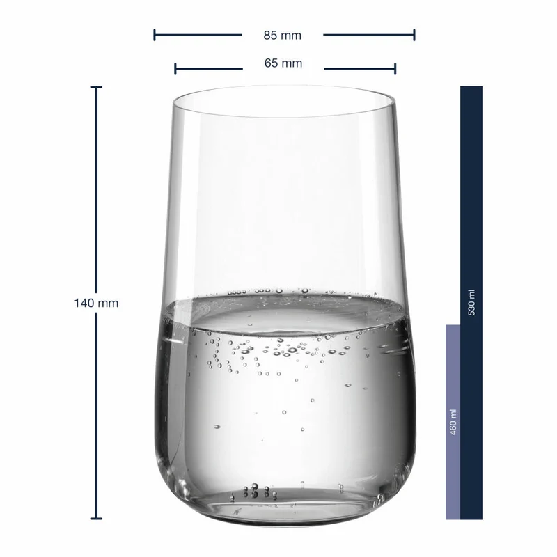 Leonardo Trinkglas Brunelli, Wasserglas, Becherglas, Kristallglas, klar, 530 ml, 066417