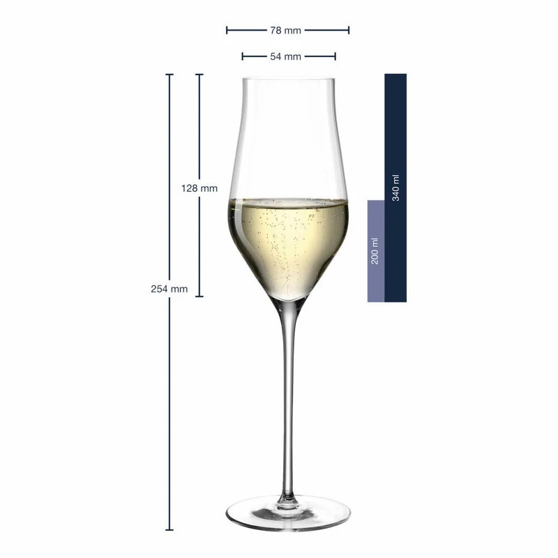 Leonardo Champagnergläser Brunelli 2er Set, Schaumweingläser, Kristallglas, klar, 340 ml, 066418