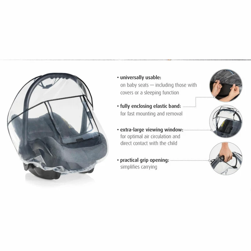 reer RainCover Baby Regenschutz für Babyschale, Regenverdeck, Regenhaube, 70538