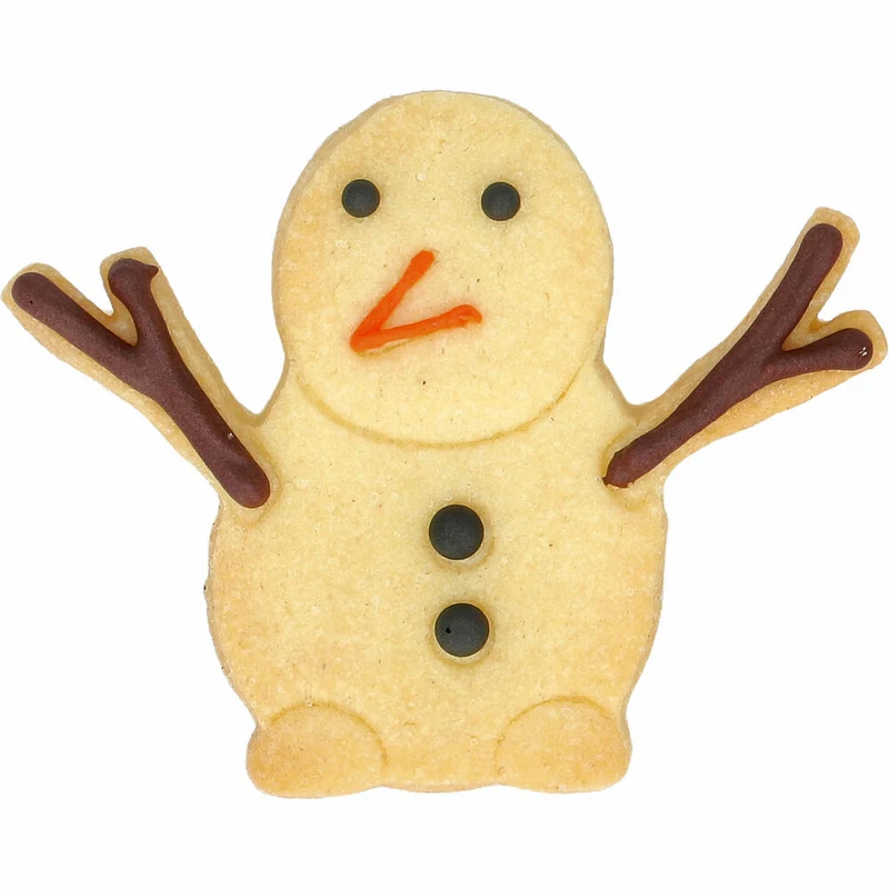 Birkmann Ausstechform Schneemann-Stockarme, mit Innenprägung, Ausstecher, Plätzchenform, Keks, Plätzchen, Edelstahl, 7.5 cm, 199811