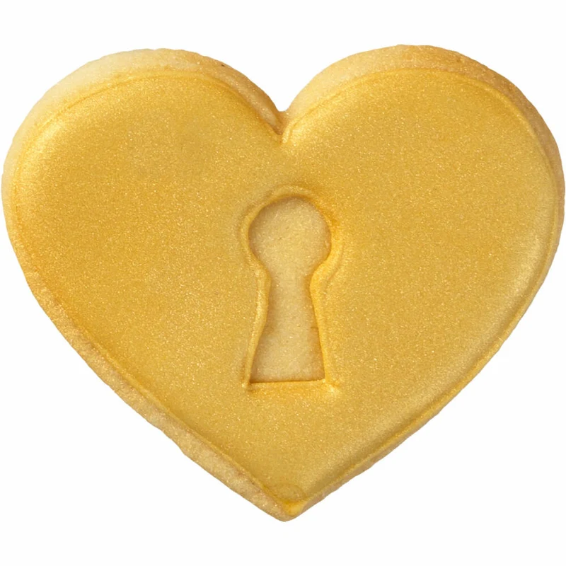 Birkmann Ausstechform Herz mit Schlüsselloch, mit Innenprägung, Ausstecher, Plätzchenform, Keks, Plätzchen, Edelstahl, 7 cm, 198241