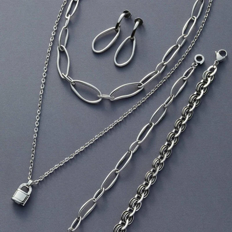Leonardo Jewels Halskette Galera, Kette, Halsschmuck, Modeschmuck, Edelstahl, Silbern, 022153