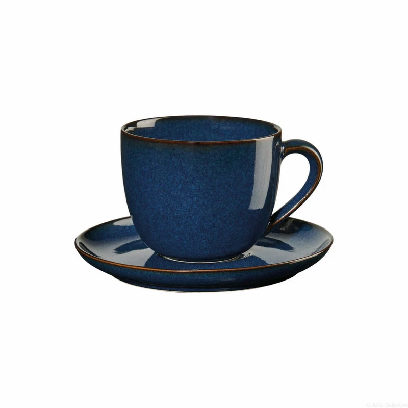ASA Selection saisons Cappuccinotasse mit Unterer Midnight Blue, Kaffeetasse, Cappuccino Tasse, Kaffee, Steinzeug, Blau, 230 ml, 27130119
