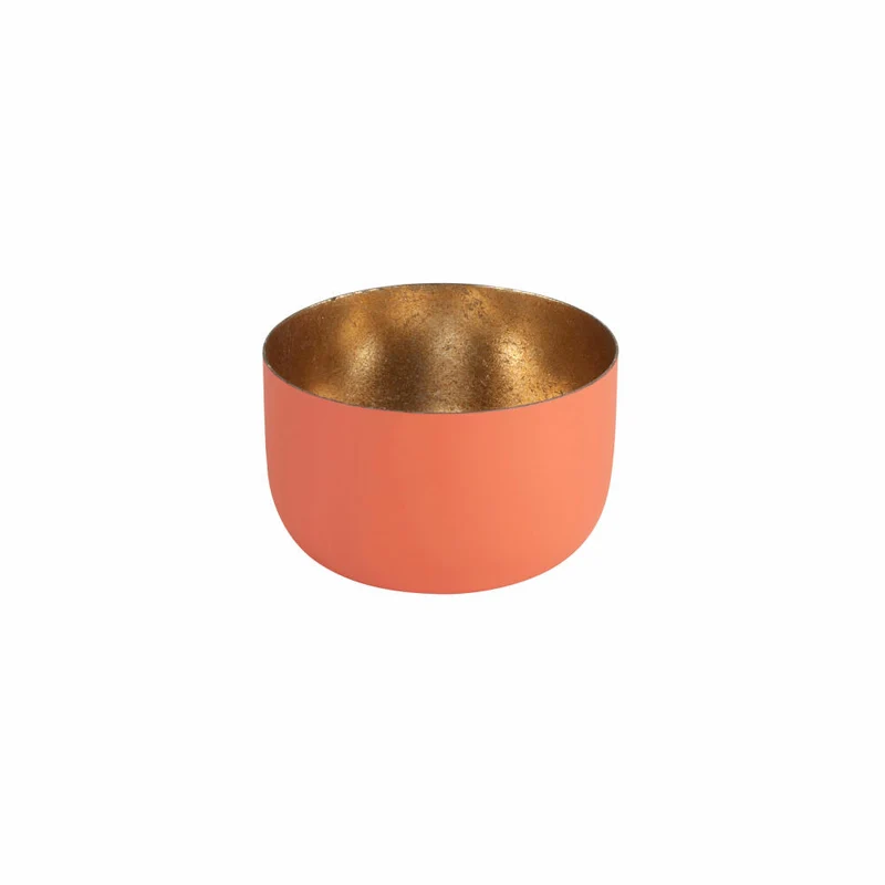 Gift Company Windlicht Madras S, Teelichthalter, Kerzenhalter, Eisen, Light Coral, Nudegold, 5 cm, 78675