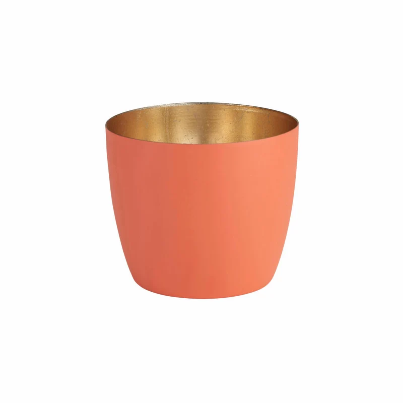Gift Company Windlicht Madras M, Teelichthalter, Kerzenhalter, Eisen, Light Coral, Nudegold, 8.5 cm, 78679