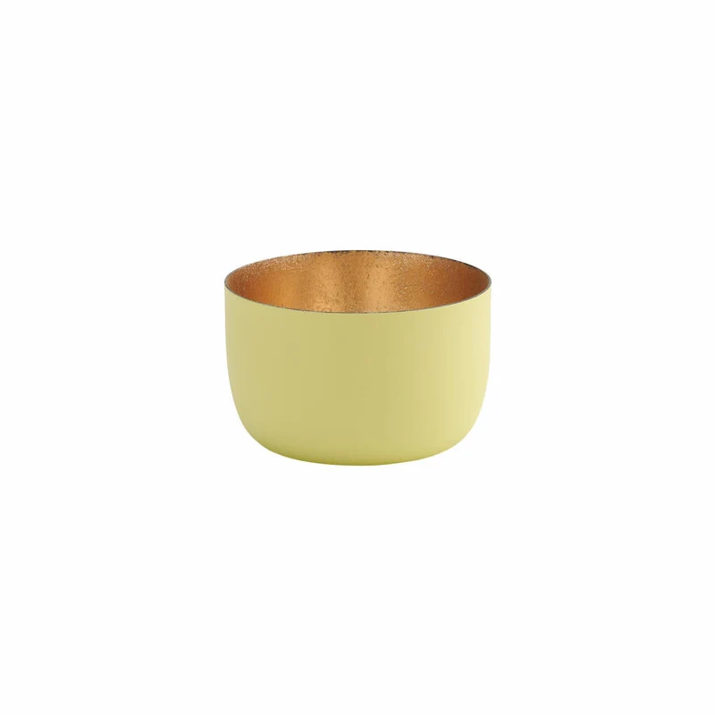 Gift Company Windlicht Madras S, Teelichthalter, Kerzenhalter, Eisen, Pastellgelb, 5 cm, 1092503080