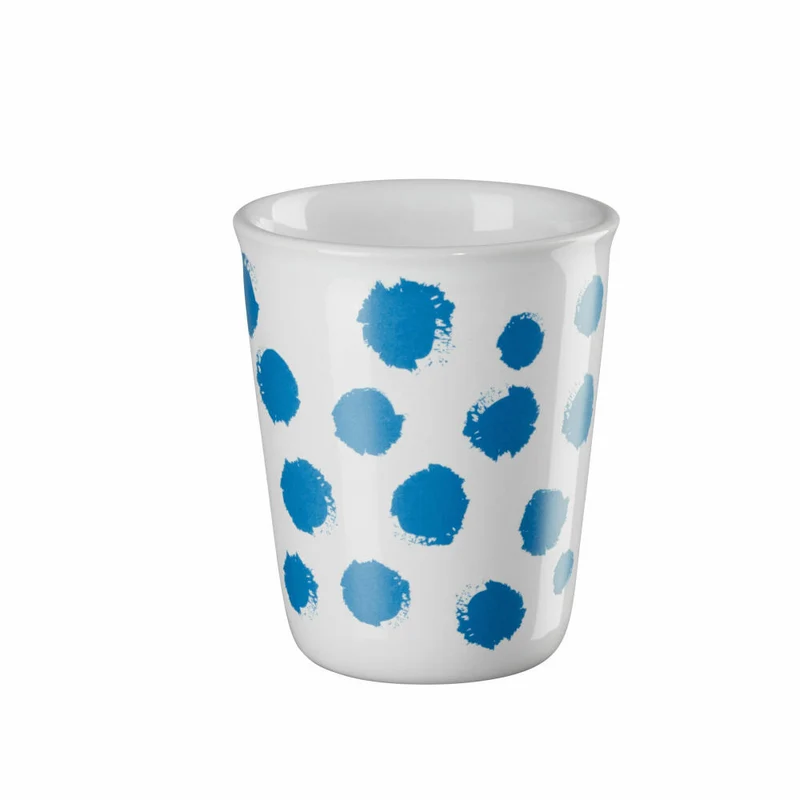 ASA Selection Becher Espresso Blue Spots, Espressobecher, Kaffeetasse, Tasse, Steinzeug, Weiß Glänzend, 100 ml, 44013214