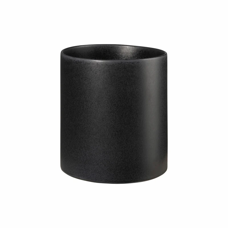 ASA Selection haruko Übertopf Black Iron, Blumentopf, Pfanzentopf, Pflanzkübel, Blumenkübel, Steingut, Schwarz Matt, H 15 cm, 64053174