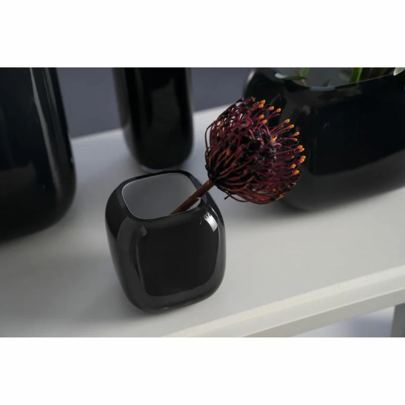Leonardo Vase Milano, Dekovase, Blumenvase, Kalk-Natron Glas, grau, 9.3 cm, 041649