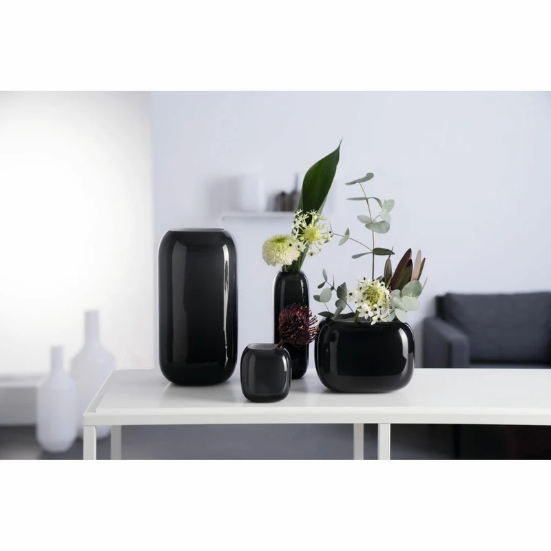 Leonardo Vase Milano, Dekovase, Blumenvase, Kalk-Natron Glas, grau, 9.3 cm, 041649