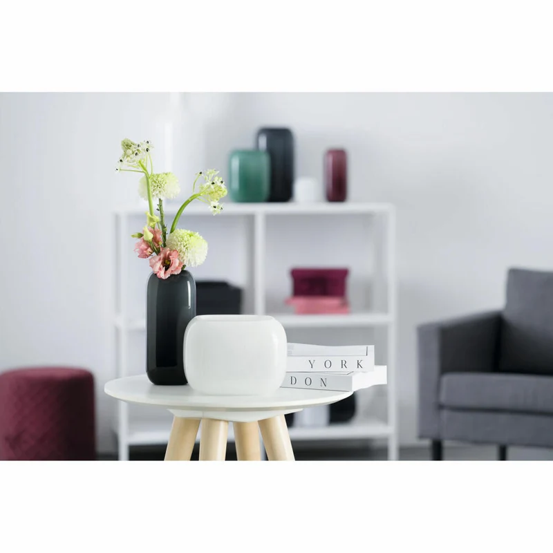 Leonardo Vase Milano, Dekovase, Blumenvase, Kalk-Natron Glas, grau, 21 cm, 041652