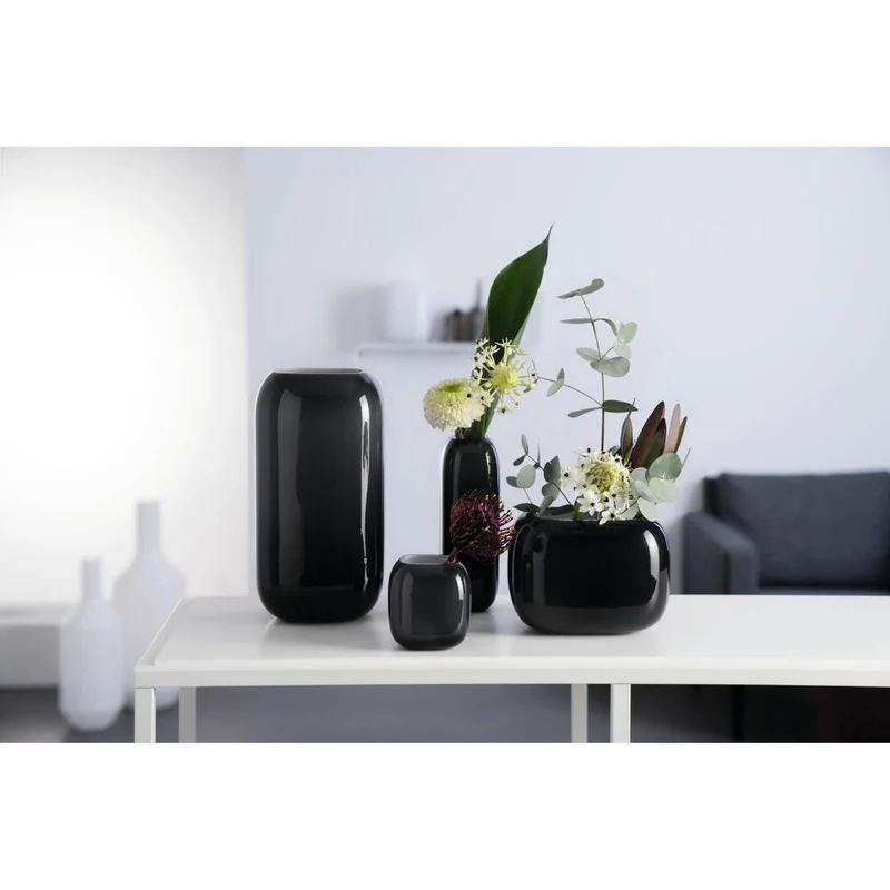 Leonardo Vase Milano, Dekovase, Blumenvase, Kalk-Natron Glas, grau, 21 cm, 041652