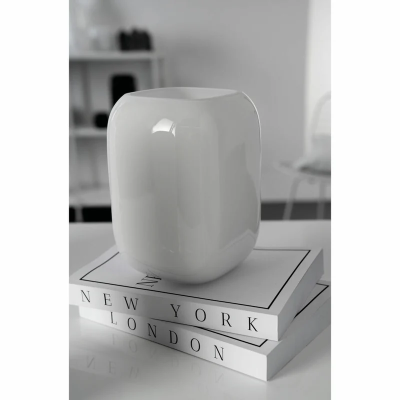 Leonardo Vase Milano, Dekovase, Blumenvase, Kalk-Natron Glas, weiß, 20 x 15 cm, 041663