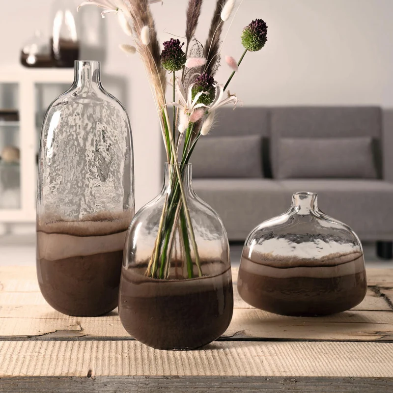 Leonardo Vase Casolare, Dekovase, Blumenvase, Kalk-Natron Glas, braun, 50 cm, 041671