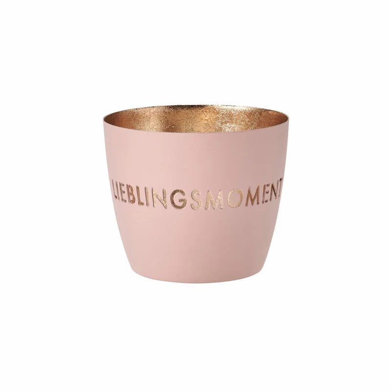 Gift Company Windlicht Madras Lieblingsmoment M, Teelichthalter, Kerzenhalter, Eisen, Blush, Gold, 8.5 cm, 1064104062