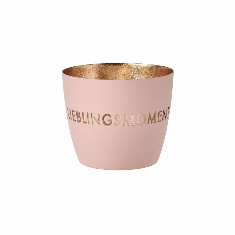 Gift Company Windlicht Madras Lieblingsmoment M, Teelichthalter, Kerzenhalter, Eisen, Blush, Gold, 8.5 cm, 1064104062