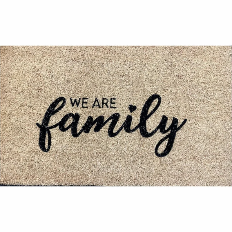 Gift Company Fußmatte We are family, Türmatte, Kokosmatte, Kokos, Vinylrücken, Natur, 45 x 75 cm, 1083601007