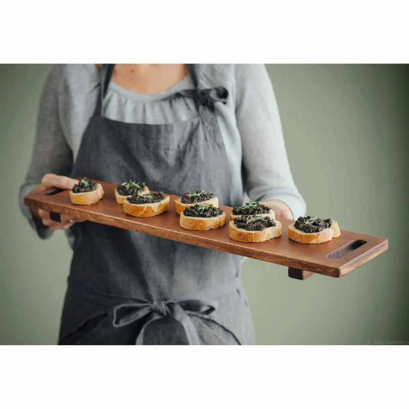 ASA Selection wood Holzboard auf Füßen, Holzbrett, Servierbrett, Dekobrett, Holz, 60 x 13 cm, 93902970