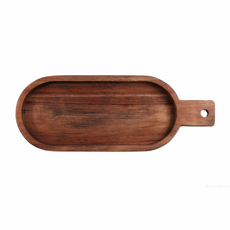 ASA Selection wood Ovale Schale flach, Dekoschale, Servierschale, Akazienholz, Braun, 93914970