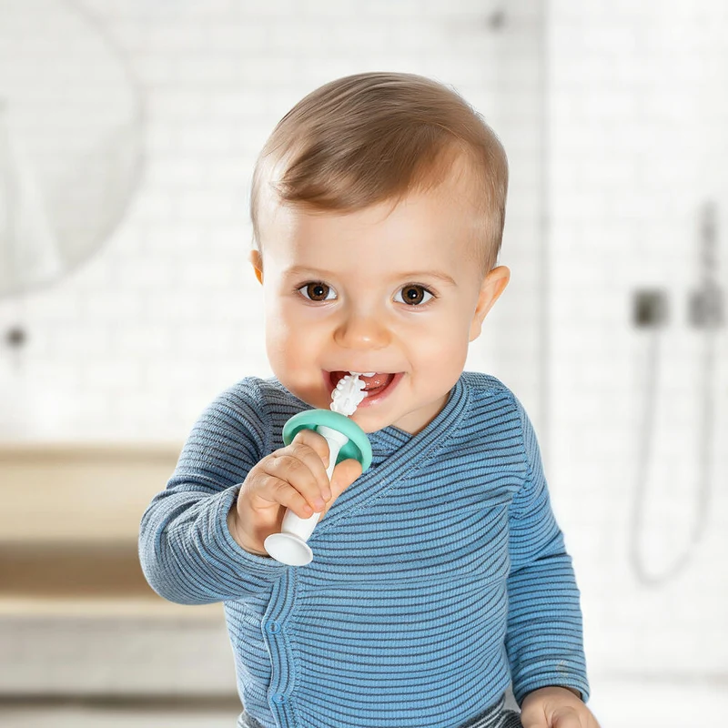 reer BabyCare Zahnputz-Trainer, 2-tlg., Zahnpflege, Lernzahnbürste, Zahnbürste, Baby, 79253