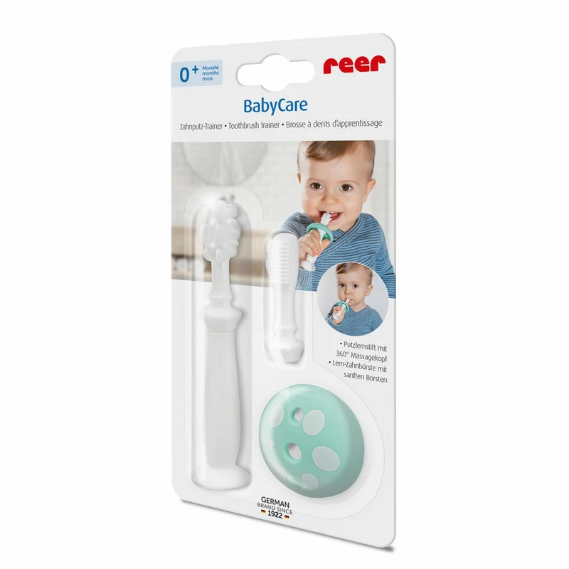 reer BabyCare Zahnputz-Trainer, 2-tlg., Zahnpflege, Lernzahnbürste, Zahnbürste, Baby, 79253
